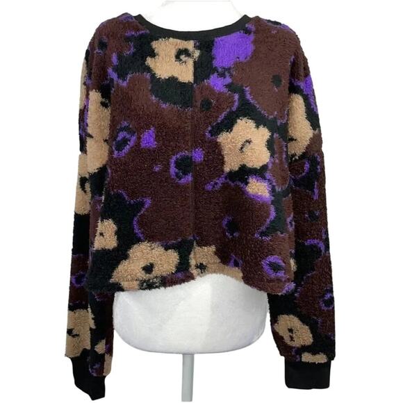BP High Pile Fleece Long Sleeve Floral Pullover Sweatshirt Size 2X New w/ Tag - Picture 6 of 16